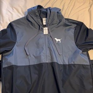 PINK HOODED PULLOVER WINDBREAKER